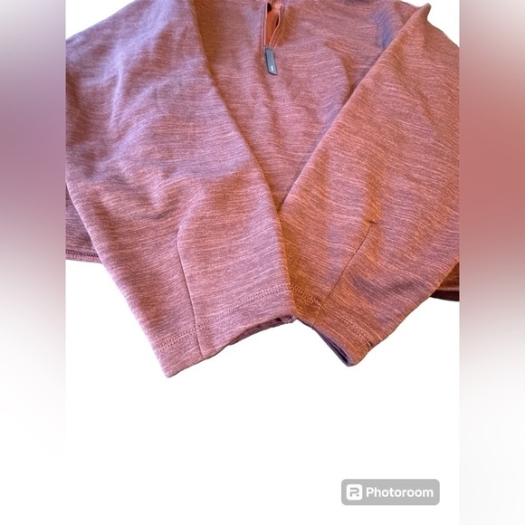 Athleta Sweatshirt Mahogany Heather Altitude Half Zip Polartec Womens Medium - Picture 13 of 14
